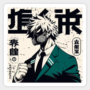 Japanese Comic Character in Suit with Mask - Japanese Culture Magnet